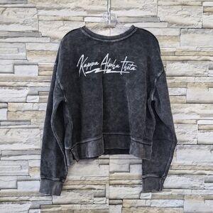 ​Kappa Alpha Theta Corded Sweatshirt Women's M University Tees Gray Acid Wash